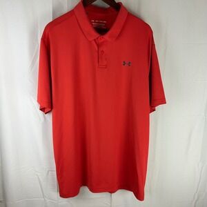Under Armour Performance Polo Mens XXL Orangish Red Short Sleeve 1342080